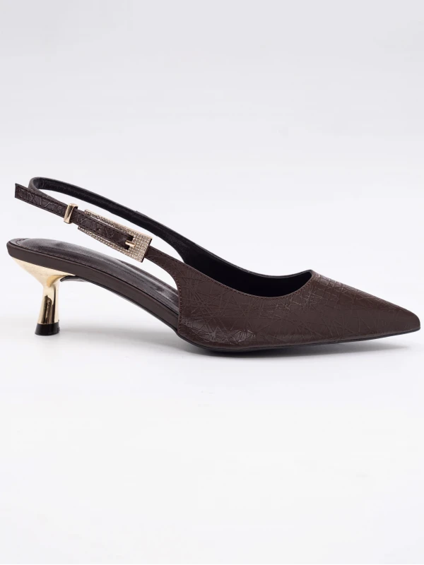 İTHAL KUMAŞ MİNİ TOPUKLU KAHVE