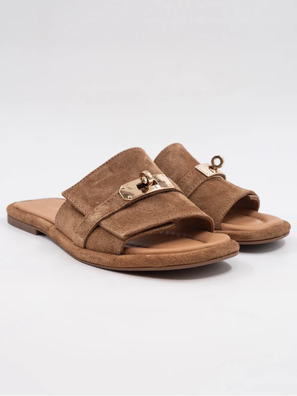 GOLD TOKA DETAY SÜET DERİ TERLİK SİGARO