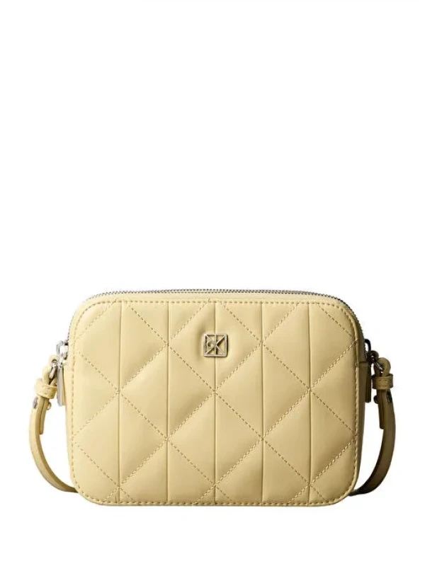 Calvin Klein Quılted Double Zıp Camera Bag SARI