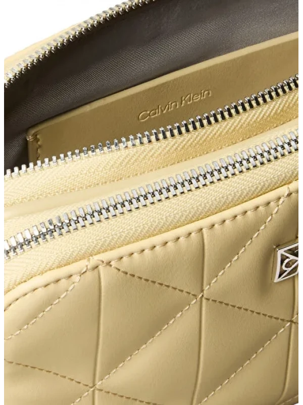 Calvin Klein Quılted Double Zıp Camera Bag SARI