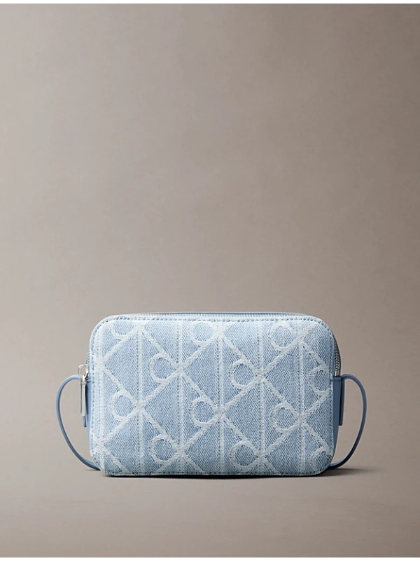 Calvin Klein Emblem Aop Denim Camera Bag BUZ MAVİSİ