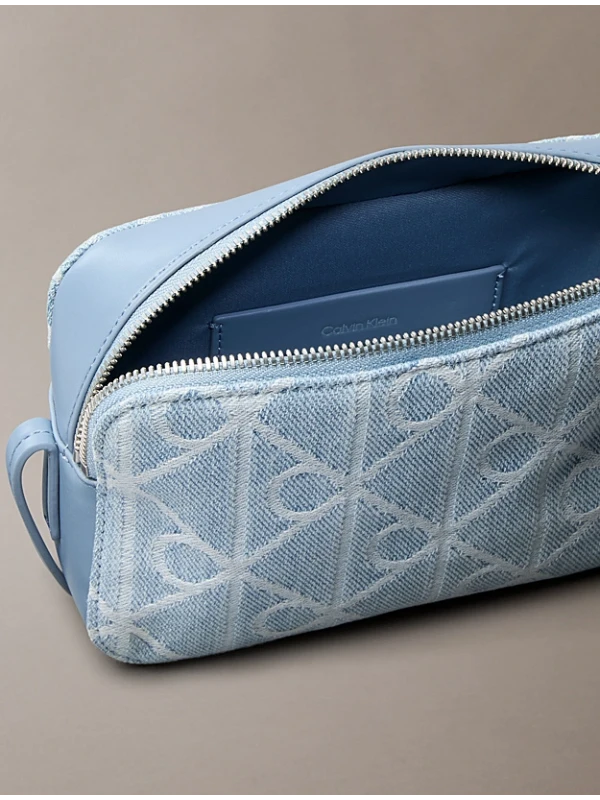 Calvin Klein Emblem Aop Denim Camera Bag BUZ MAVİSİ