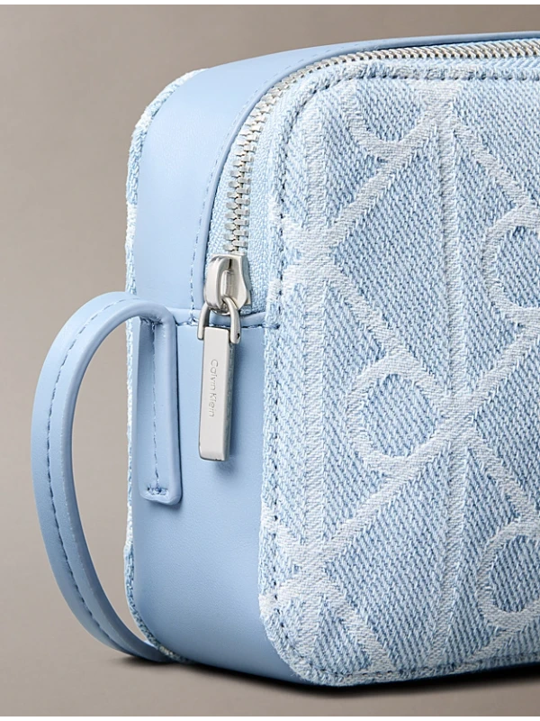 Calvin Klein Emblem Aop Denim Camera Bag BUZ MAVİSİ