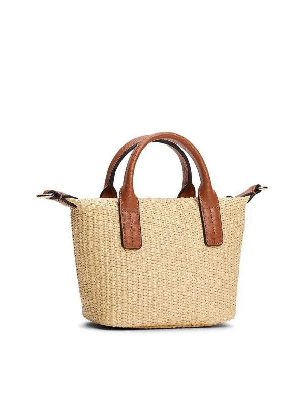 Tommy Hilfiger Popette Mıcro Tote Raffıa BEJ-KAHVE
