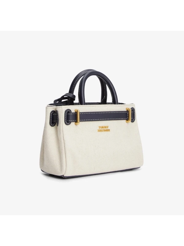 Tommy Hilfiger American İcon Micro Tote Canvas LACİVERT-BEJ