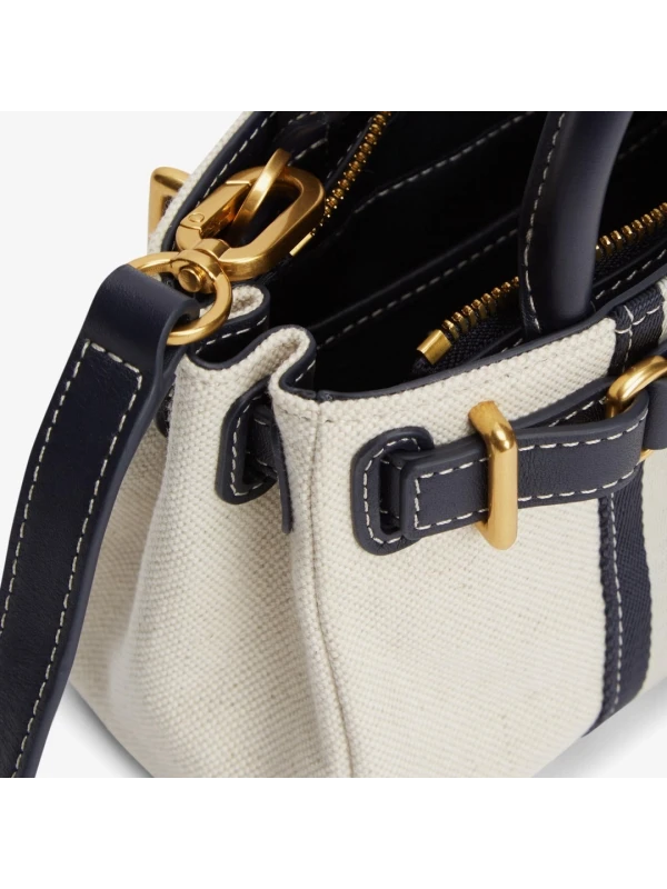 Tommy Hilfiger American İcon Micro Tote Canvas LACİVERT-BEJ