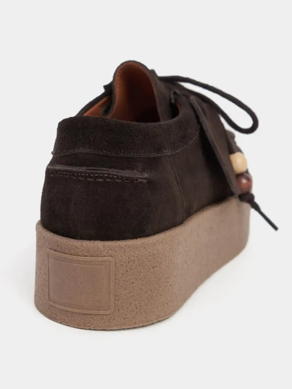 BAĞCIK DETAY SÜET DERİ LOOFER KAHVE