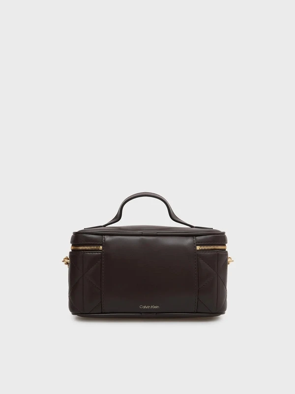 Calvin Klein Bal Quilted Beauty Case On Chain  KAHVE