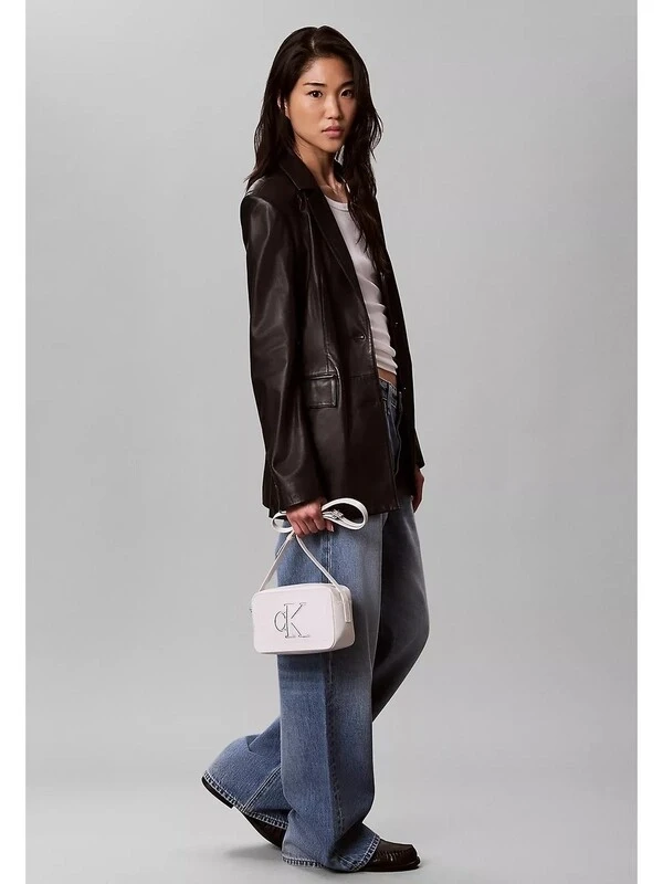 Calvin Klein Bold CK Outline Camera Bag BEYAZ