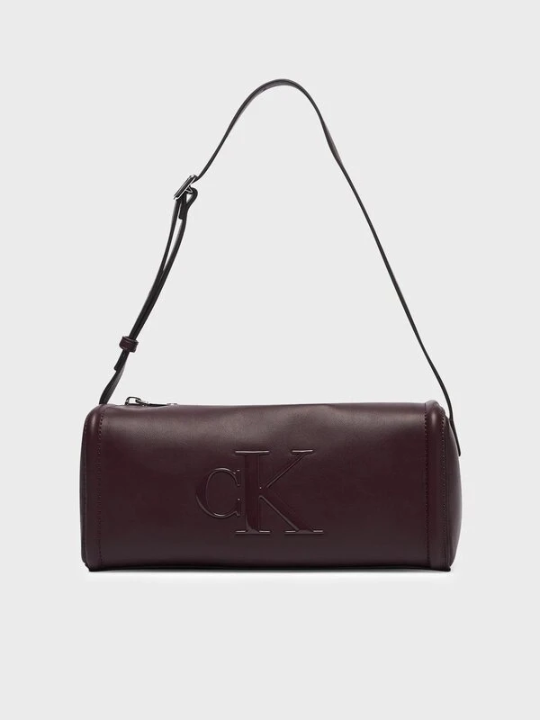 Calvin Klein Bold Ck Slouchy Shoulder Bag  BORDO