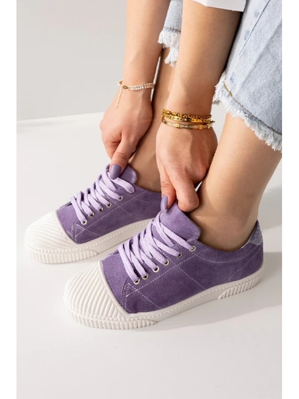 DERİ SNEAKER LİLA