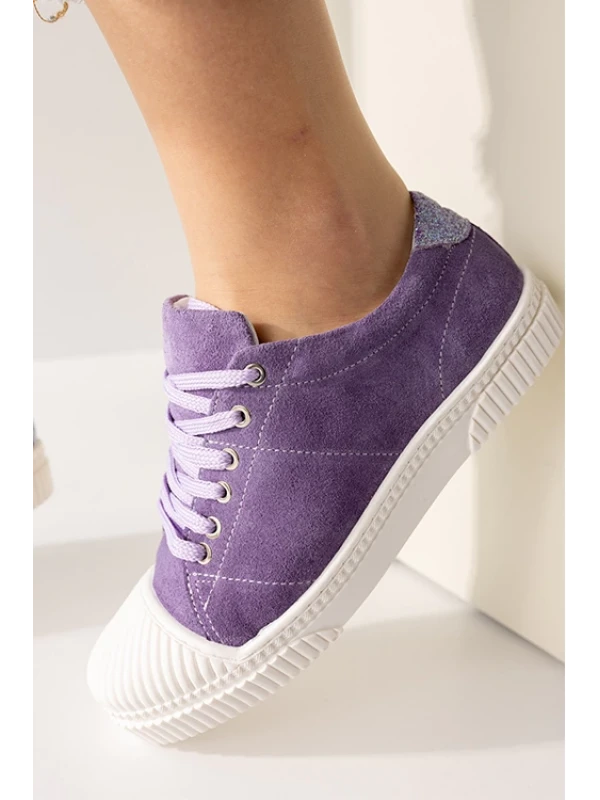 DERİ SNEAKER LİLA