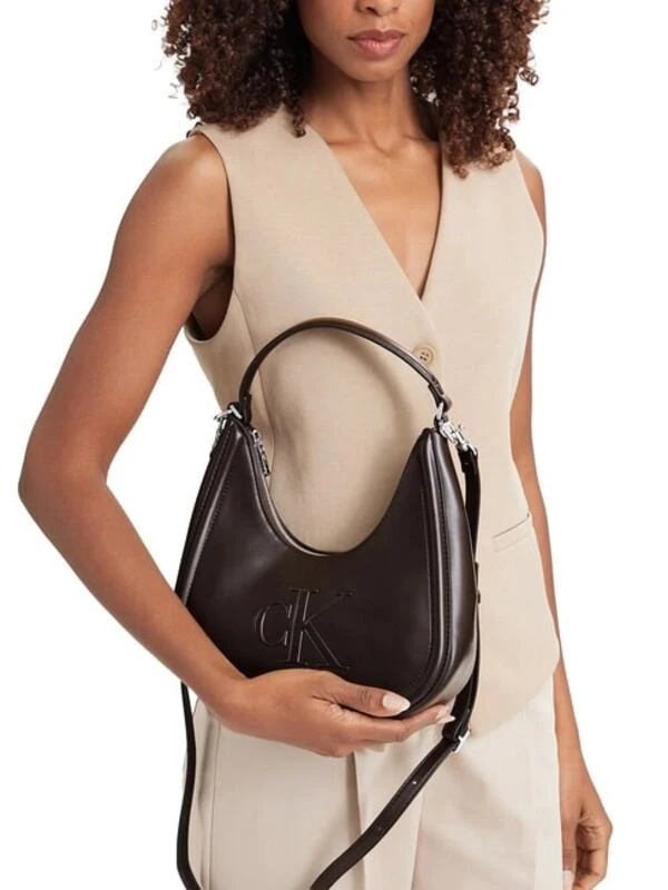 Calvin Klein Bold Small Crescent Bag KAHVE