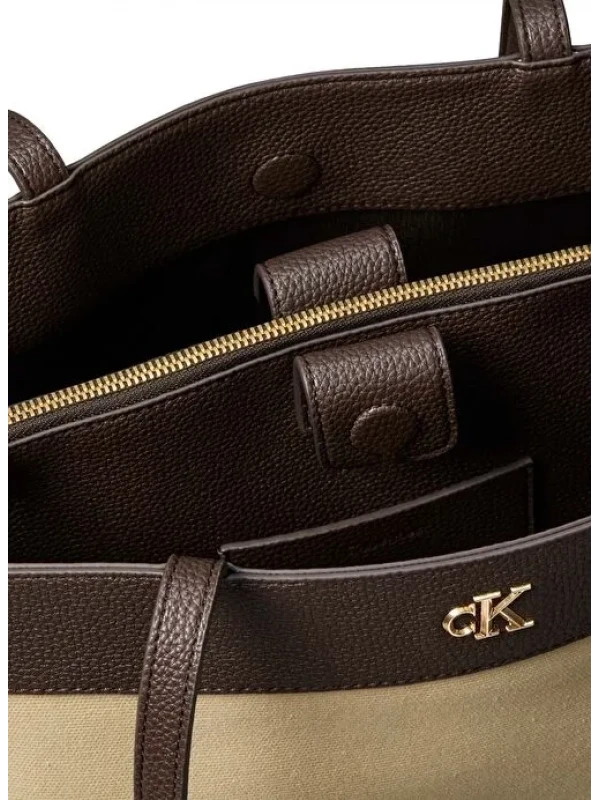 Calvin Klein Canvas Medium Tote KAHVE