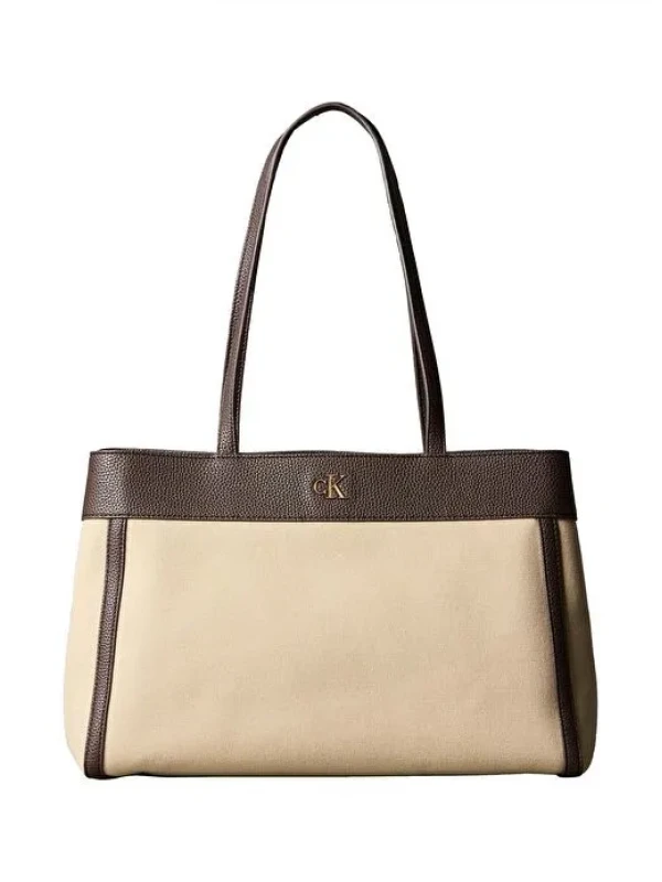 Calvin Klein Canvas Medium Tote KAHVE