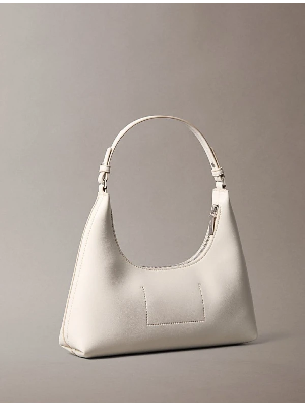 Calvin Klein Foil Logo Shoulder Bag BEYAZ