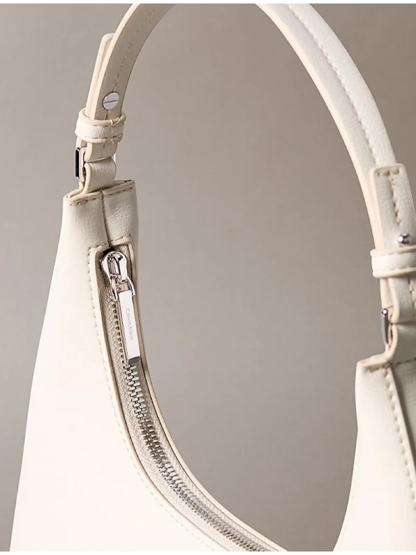 Calvin Klein Foil Logo Shoulder Bag BEYAZ