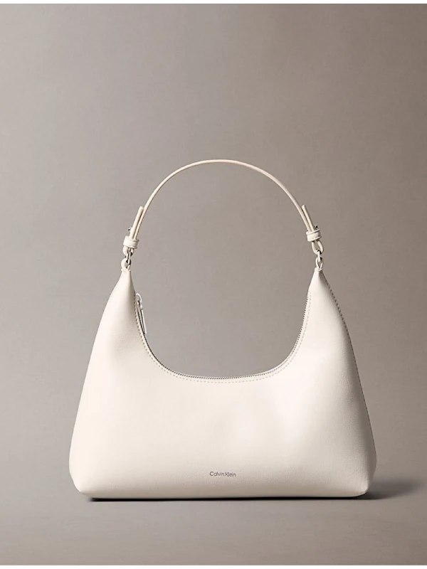 Calvin Klein Foil Logo Shoulder Bag BEYAZ