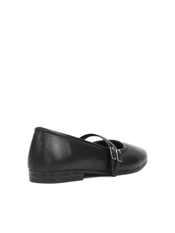 ÇİFT KEMERLİ DERİ BABET SİYAH