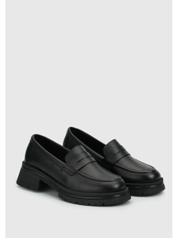 CİLT DERİ KADIN LOAFER SİYAH