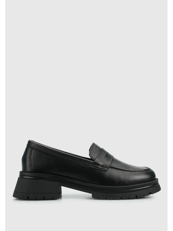 CİLT DERİ KADIN LOAFER SİYAH