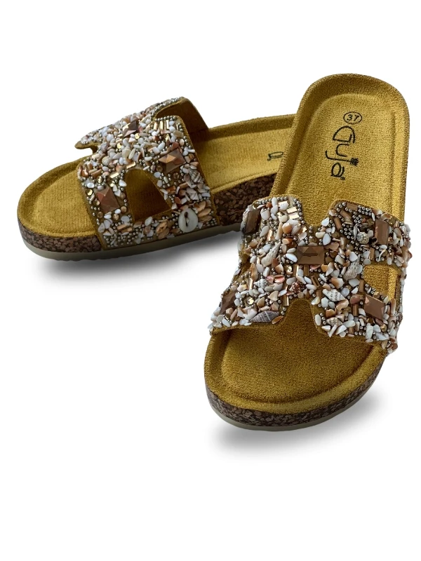 DENİZ KABUĞU DETAYLI TERLİK SARI