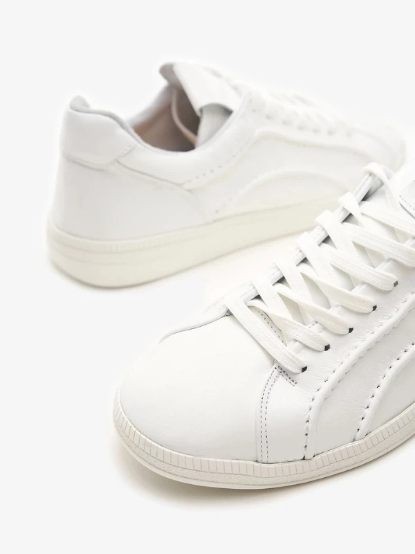 DİKİŞ DETAYLI DERİ SNEAKER BEYAZ