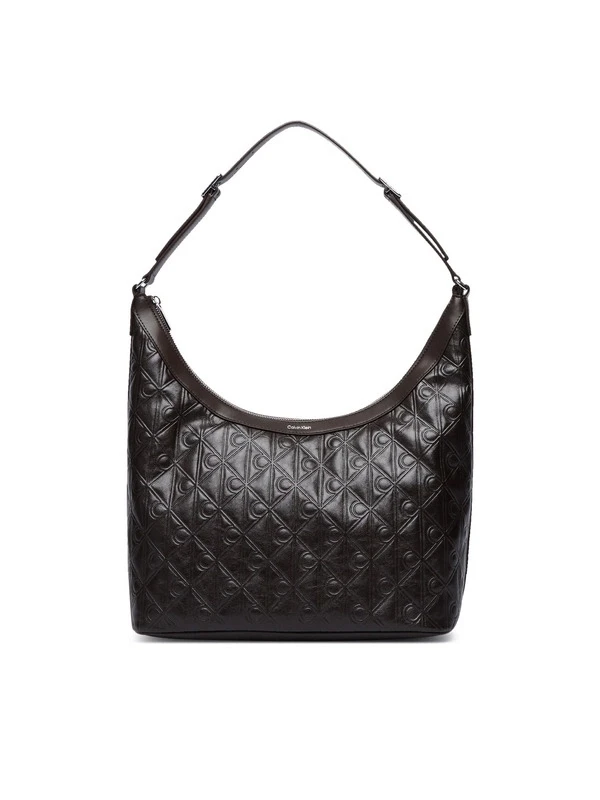 Calvin Klein Emblem Debossed Medıum Shbag KAHVE