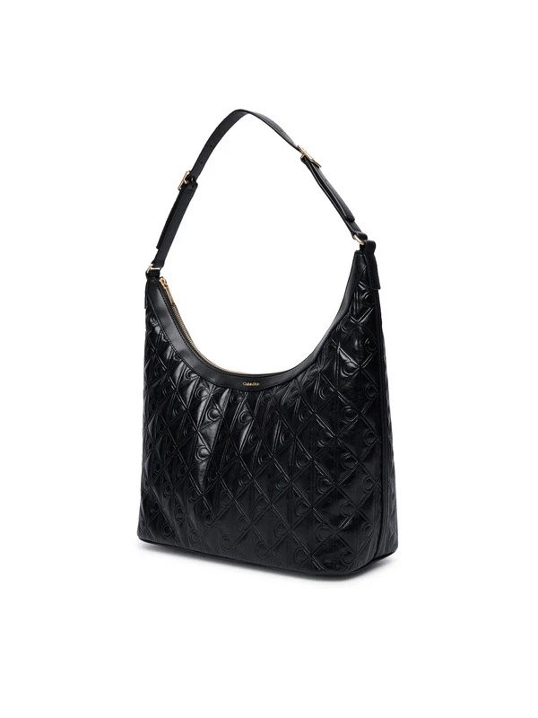 Calvin Klein Emblem Debossed Medıum Shbag SİYAH