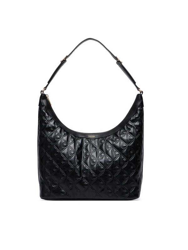 Calvin Klein Emblem Debossed Medıum Shbag SİYAH
