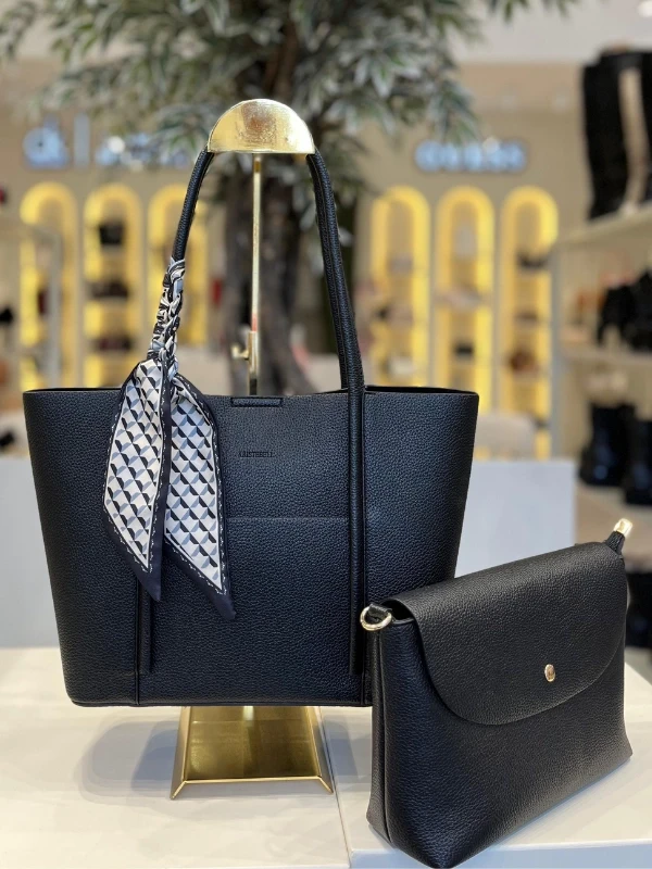 FULAR DETAYLI KADIN ÇANTA SİYAH