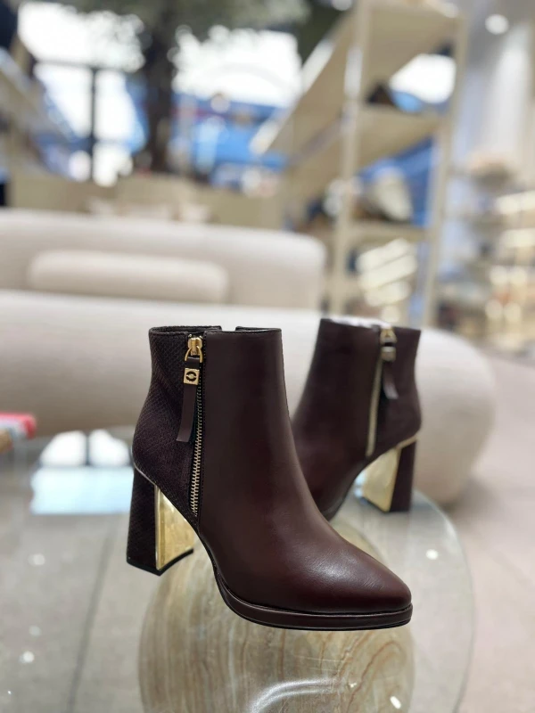 GOLD DETAY TOPUKLU BOT KAHVE