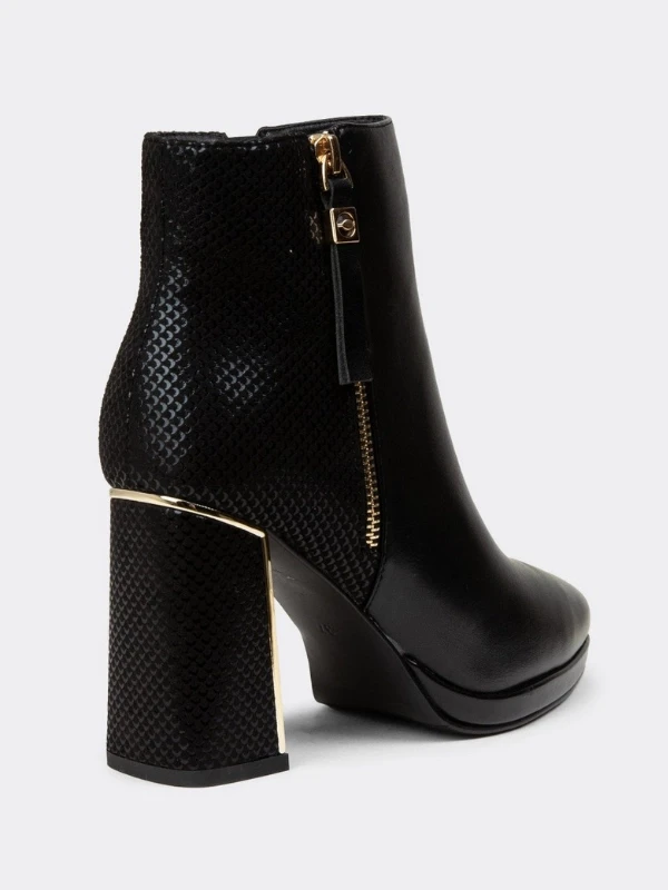 GOLD DETAY TOPUKLU BOT SİYAH