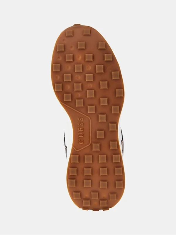 Guess Luckei 4G Logolu Süet Detaylı Sneaker BEYAZ-KAHVE