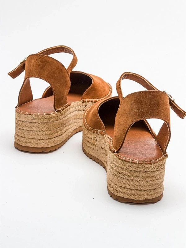 HASIR TABAN DERİ SANDALET TABA