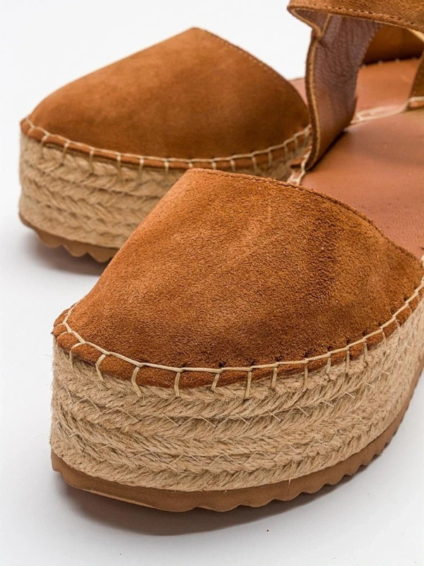 HASIR TABAN DERİ SANDALET TABA