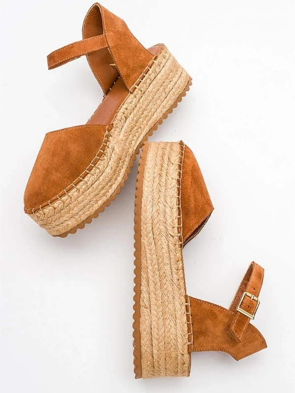 HASIR TABAN DERİ SANDALET TABA