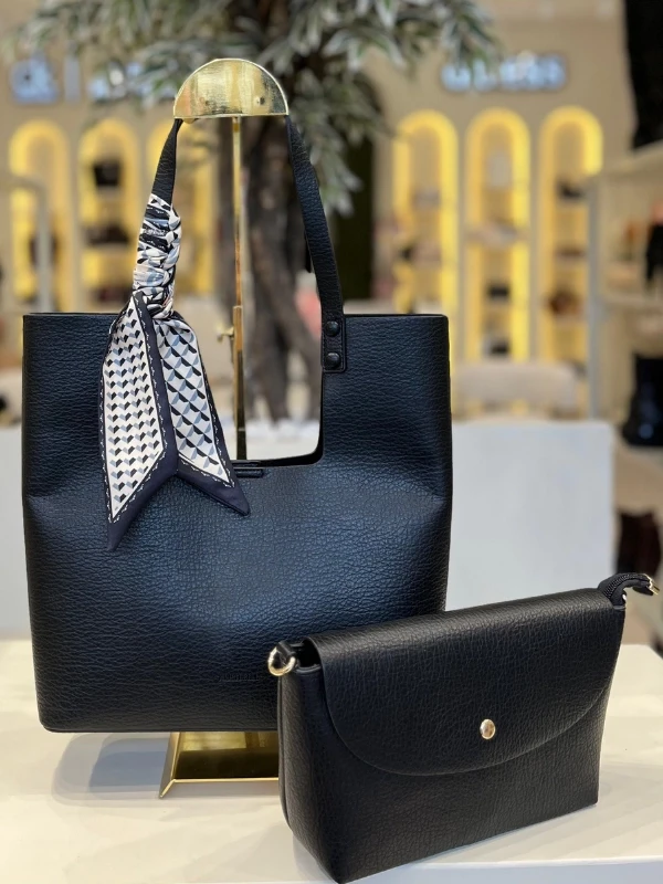 HEYZEN FULAR DETAYLI KADIN ÇANTA SİYAH