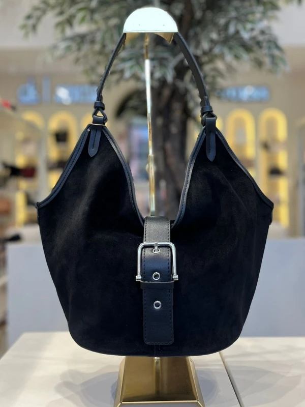 Heyzen Kadın Süet Deri Çanta SİYAH