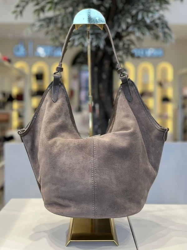 Heyzen Kadın Süet Deri Çanta VİZON