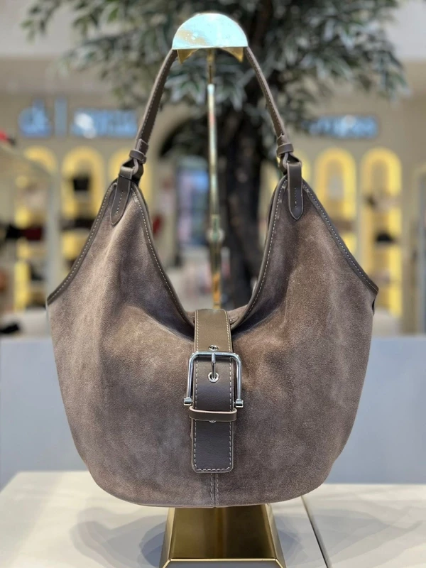 Heyzen Kadın Süet Deri Çanta VİZON