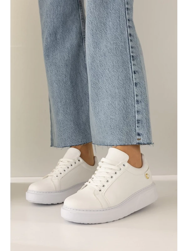 İNCİ DETAYLI SNEAKER BEYAZ