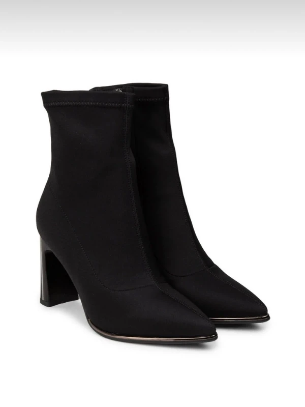 İTHAL STREÇ KUMAŞ TOPUKLU BOT SİYAH