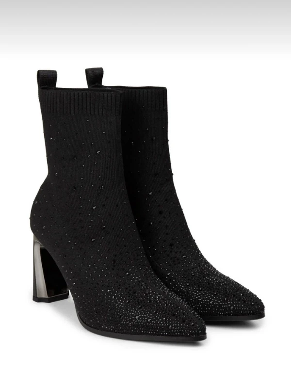 İTHAL TAŞLI TRİKO BOT SİYAH