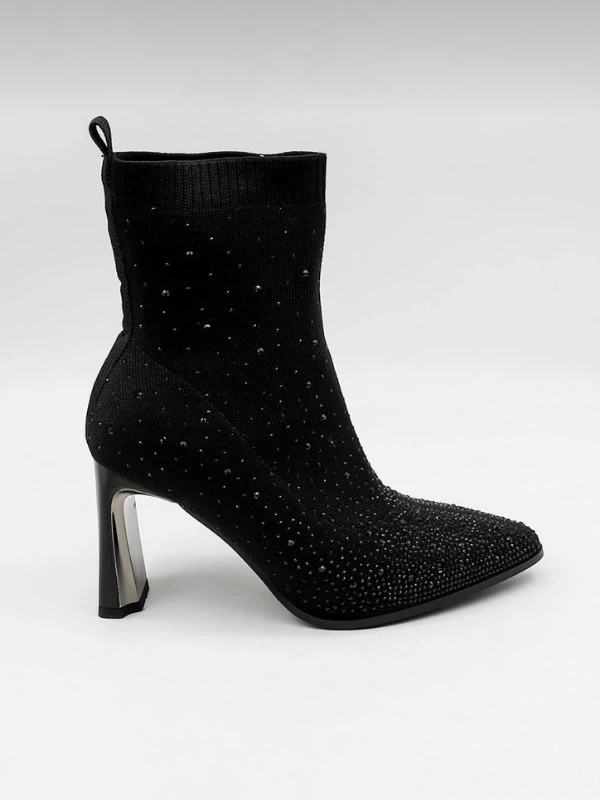 İTHAL TAŞLI TRİKO BOT SİYAH