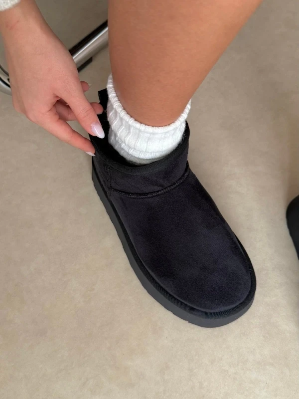 KALIN TABAN KÜRKLÜ BOT SİYAH