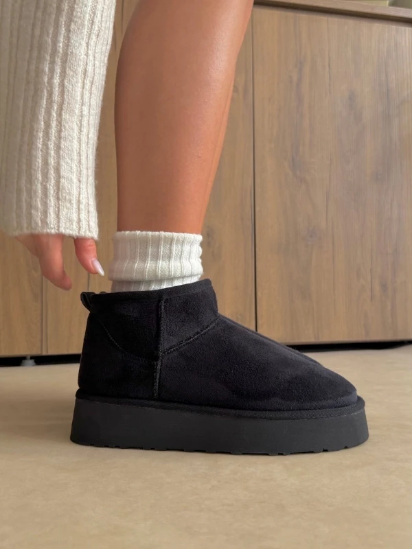 KALIN TABAN KÜRKLÜ BOT SİYAH