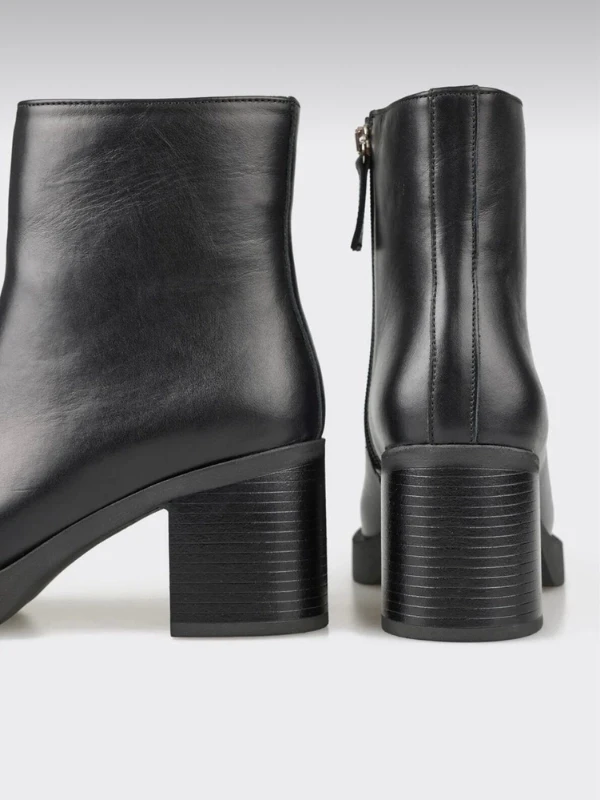 KALIN TOPUKLU DERİ BOT SİYAH