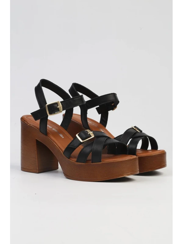 PİERRE CARDİN BİLEK BANTLI DOLGU TOPUK SANDALET