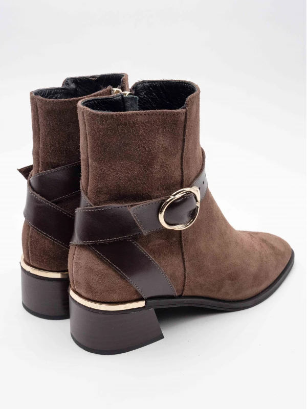 KEMER DETAYLI SÜET-CİLT BOT KAHVE